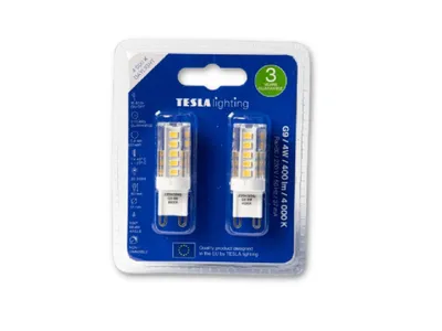 Obrázek produktu pro Tesla - LED žárovka G9, 4W, 230V, 400lm, 4000K, 25 000h, 360st, 2ks v balení