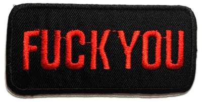 Produktbild von Fuck You! Biker - Aufnäher, Bügelbild, Aufbügler, Applikationen, Patches, Flicken, Zum Aufbügeln, Größe: 9 x 4,3 cm