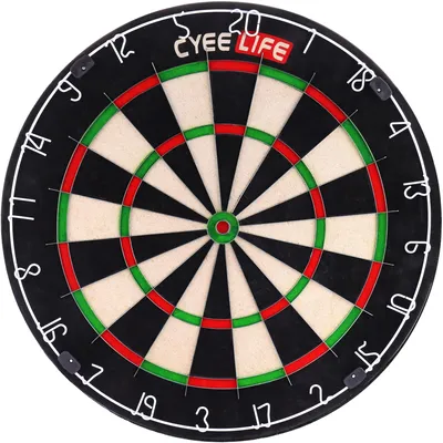 Produktbild von Ein komplettes Dartboard mit rotierendem Zahlenring, den offiziellen Turniermaßen und Stahl-Darts