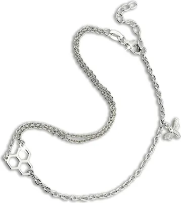 Produktbild von SilberDream Fußkette 925 Silber 25cm Bienenwabe mit Biene ECHT-Schmuck D2SDF5145J