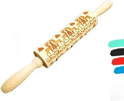 Imagen del producto de Rodillo de masa para niños, acero inoxidable, silicona, práctico, diseño de madera, accesorio de cocina