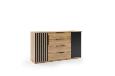 Produktbild von Kaja 3 Kommode mit Lamellen - Craft Gold - 160 x 48 x 89 cm