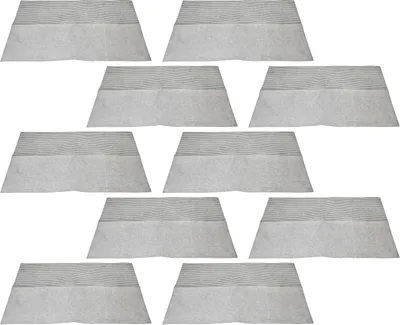 A top-down view of multiple filters arranged in rows.