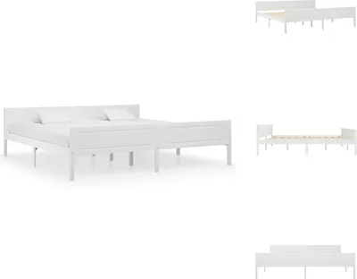 Obrázek produktu pro vidaXL Postel z masivu borovice bílá 200x200 cm - Postele a rámy postelí