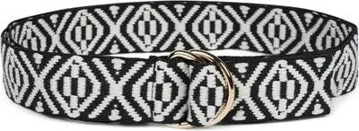 Produktbild von styleBREAKER Damen Stoff Gürtel mit Azteken Ornament Muster und D-Ringen, Einheitsgröße / Onesize, Taillengürtel 03010113