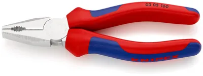 Produktbild von Knipex Kombizange DIN ISO 5746 Länge 160mm verchromt Mehrkomponenten-Hüllen - 03 05 160 SB