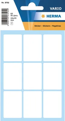 Immagine prodotto di Etichette multiuso 24x35 mm bianche VE=10x63 pezzi