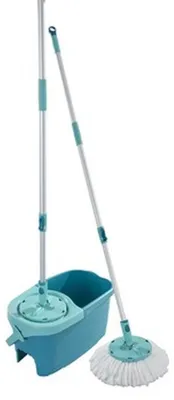 Zdjęcie produktu dla Leifheit 55413, Mop & bucket set, Aluminium, Poliamidowy, Polietylenosulfon (PES), Polipropylen (PP), Stal nierdzewna,..., Szary, Turkusowy, Pojedynczy zbiornik, 12 l, 1,74 kg