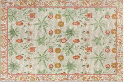 Produktbild von Anitique Floral In Rahmen – Vinylteppich – 120x180 cm – Outdoor Teppich – Terrasse – Wetterfest – Modern