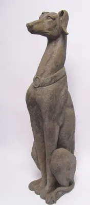 Produktbild von Deko Figur Vintage Retro Motiv: Windhund sitzend Höhe 76,8 cm