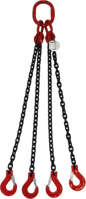 Produktbild von Joma-Tech 4-Strang Anschlagkette 3m GK8 8mm schwarz mit Sicherheitshaken VK.