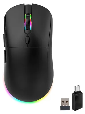 Immagine prodotto di Mouse da gaming wireless, con illuminazione RGB e DPI regolabili: 800/1200/1600/2400/3600/4800