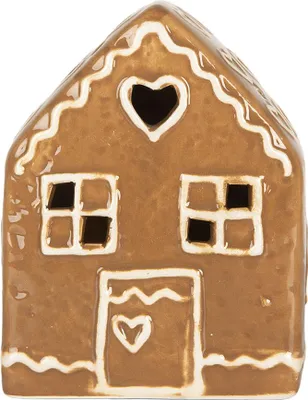 Produktbild von Clayre & Eef Lebkuchenhaus mit LED 8x6x10 cm Braun Keramik