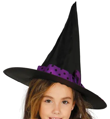Immagine prodotto di Strega Magica Abito Cappello Halloween Magico Nero Viola Fantasia Fiaba Avventura Sognante Notte Trasformazione Mondo Spettrale Notte Magia Cappello Strega Capriccioso Affascinante, Taglia: 98/104 Colore: Nero