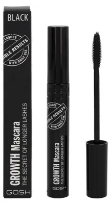 Produktbild von GOSH Growth Mascara, Schwarz, Volumengebend, 10 ml, Frauen, Aqua\Water\Eau. CI 77499\Iron Oxides. Cera Alba\Beeswax\Cire dabeille. Glyceryl Stearate...., 1 Stück(e)