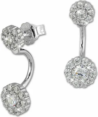 Produktbild von SilberDream weiß Ohrringe Ear Cuff Blume Zirkonia 925 Silber Ohrstecker GSO420W