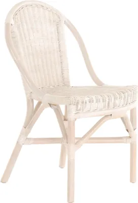 Produktbild von KRINES HOME Rattanstuhl Klassik Farbe Esszimmerstuhl Korb Küchenstuhl Esszimmer Stuhl Korbstuhl Natur Rattan (Vintage Weiss)