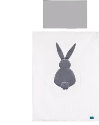 Produktbild von 3-teilige Bettwäsche Belisima Rabbit 100/135 weiß-grau