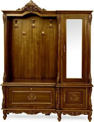 Produktbild von Casa Padrino Luxus Barock Garderobe Dunkelbraun - Massivholz Garderobenschrank im Barockstil - Luxus Garderoben Möbel im Barockstil - Edel & Prunkvoll
