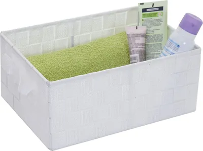 Produktbild von Aufbewahrungskorb MCW-C37, Dekokorb Korb Körbchen Aufbewahrung Regalkorb Deko 12x28x20cm weiß