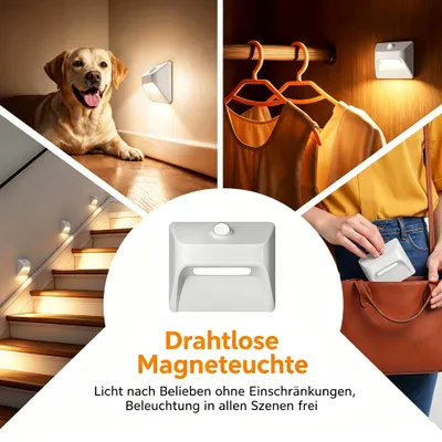 Produktbild von LED Nachtlicht mit Bewegungssensor magnetisch & kabellos für Schrank & Treppe