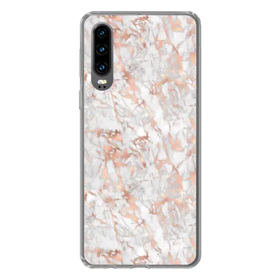 Produktbild von MuchoWow® Handyhülle Schutzhülle Hülle für Huawei P30 Marmor - Roségold - Luxus - Muster Silikon Softcase Handy Hülle - Kartenbesitzer