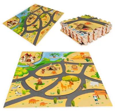 Zdjęcie produktu dla Mata piankowa dla dzieci puzzle safari 9el 93x93cm