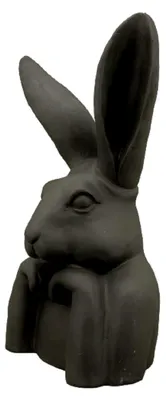 Produktbild von Origineller Osterhase als Büste in mattem Schwarz im Shabby-Landhausstil (groß ca. 37 cm hoch)