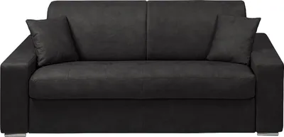 Produktbild von 3-Sitzer-Sofa mit Express-Liegefunktion in EMIR-Stoff - Farbe: anthrazit - Liegefläche: 140 cm - 22 cm Formgedächtnismatratze
