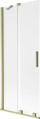 Produktbild von Mexen Velar 2-flügelige, verschiebbare Badewannenwand 85 x 150 cm, mattiert, gebürstet gold - 896-085-000-31-55