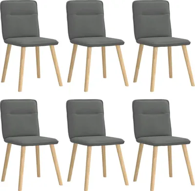 Image de Chaises à manger lot de 6 gris foncé tissu