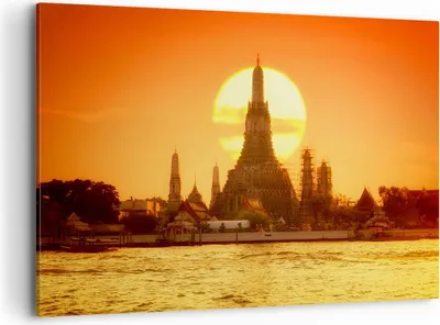 Produktbild von Bild auf Leinwand - Leinwandbild - Tempel Asien - 120x80cm - Wand Bild - Wanddeko - Wandbilder - Leinwanddruck - Bilder - Kunstdruck - Wanddekoration - Leinwand bilder - Wandkunst - AA120x80-3420