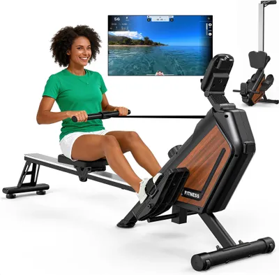 Zdjęcie produktu dla Wioślarz – model magnetyczny – regulowany opór – wyświetlacz LCD – Bluetooth – do treningu w domu