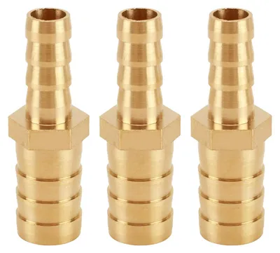 Schlauchverbindungsadapter, Messing, silber, 3 Stück