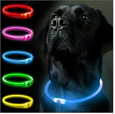 Produktbild von Leuchthalsband Hund, Hundehalsband Leuchtend Aufladbar, LED Halsband für Hunde Leuchtband Hund Einstellbare Größe Leuchthalsband,Lichtmodi Sicherheit