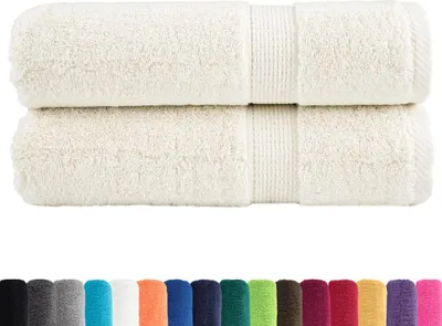 Image de vidaXL Serviettes de douche premium SOLUND 2 pcs. Blanc crème 70x140 cm 600 g/m