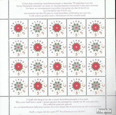 Produktbild von Briefmarken Niederlande 1992 Mi 1458-1459Klb Kleinbogen (kompl.Ausg.) postfrisch Dezembermarken