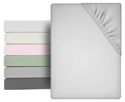 Obrázek produktu pro Saténové prostěradlo z mikrovlákna, prémiová kvalita, rozměr 180x200 cm, světle šedá barva, vhodné pro standardní matrace