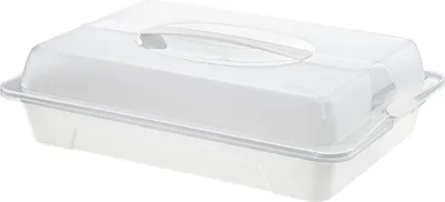 Produktbild von Rotho Tortenglocke COOL & FRESH - Tortenbehälter 43,5 x 29,5 x 11,0 cm - Kuchenhaube mit Kühlkissen - Kuchen Transportbox mit Verschlusssystem