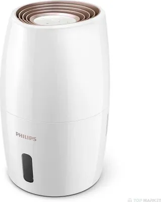 Immagine prodotto di Philips | HU3916/10 | Umidificatore | 25 W | Capacità del serbatoio dell'acqua di 3 L | Adatto per ambienti fino a 45 m² | Tecnologia NanoCloud | Potenza di umidificazione 300 ml/h | Bianco/oro rosa