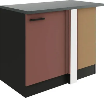 Produktbild von Optifit Eckunterschrank Nizza407 BxTxH 110 x 60 x 84,8 cm rostrot matt zerlegt Anschlag reversibel KUNI UELG106-9+