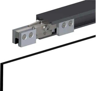 Produktbild von Schiebetrsystem GT-L 80 2500 mm Schwarz matt beschichtet 1250-1500 mm Wandmontage Glastren 8-10,76 mm