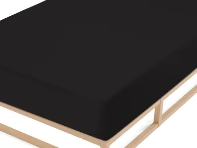 Produktbild von biberna Frottee-Stretch-Spannbetttuch 0012344 color: schwarz, size: 1x 180x200 cm - 200x200 cm