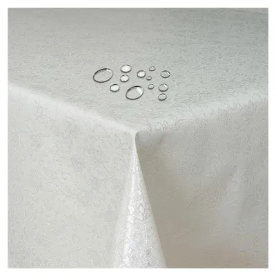 Produktbild von Wachstischdecke für Gartentische mit Blumenrelief in Silber, rechteckig 120 x 170 cm, abwaschbar und wasserabweisend