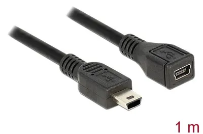 Image de USB Verl. Delock Mini-B -> Mini-B mâle/femelle 1.00m sw