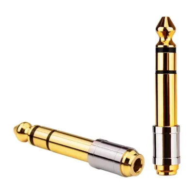 Two audio adapters are shown against a white background.