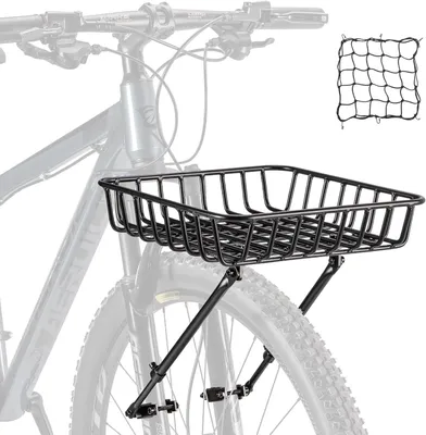 Productafbeelding van Fietsmand voor met voordrager - Aluminium - Groot