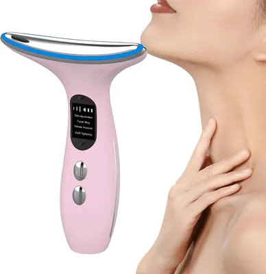 Produktbild von Nackenmassagegerät,Mikroströmung+Vibration Halspflegegerät,Lichttherapie,Drei Modi,Hilft Halsfalten zu entfernen und Feuchtigkeit zu spenden
