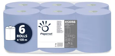 Papierhandtuchrolle, Zentralabwicklung, 6 Rollen, 135 m, 2-lagig, blau