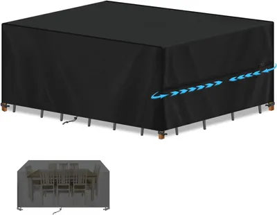 Immagine prodotto di Copertura per mobili da giardino, dimensioni 240x140x90 cm, tessuto Oxford 420D, impermeabile, con protezione UV, ideale per tavoli da giardino